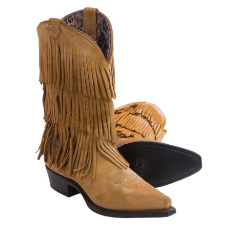 Dingo Tres Fringe Cowboy Boots 12 Snip Toe For Women