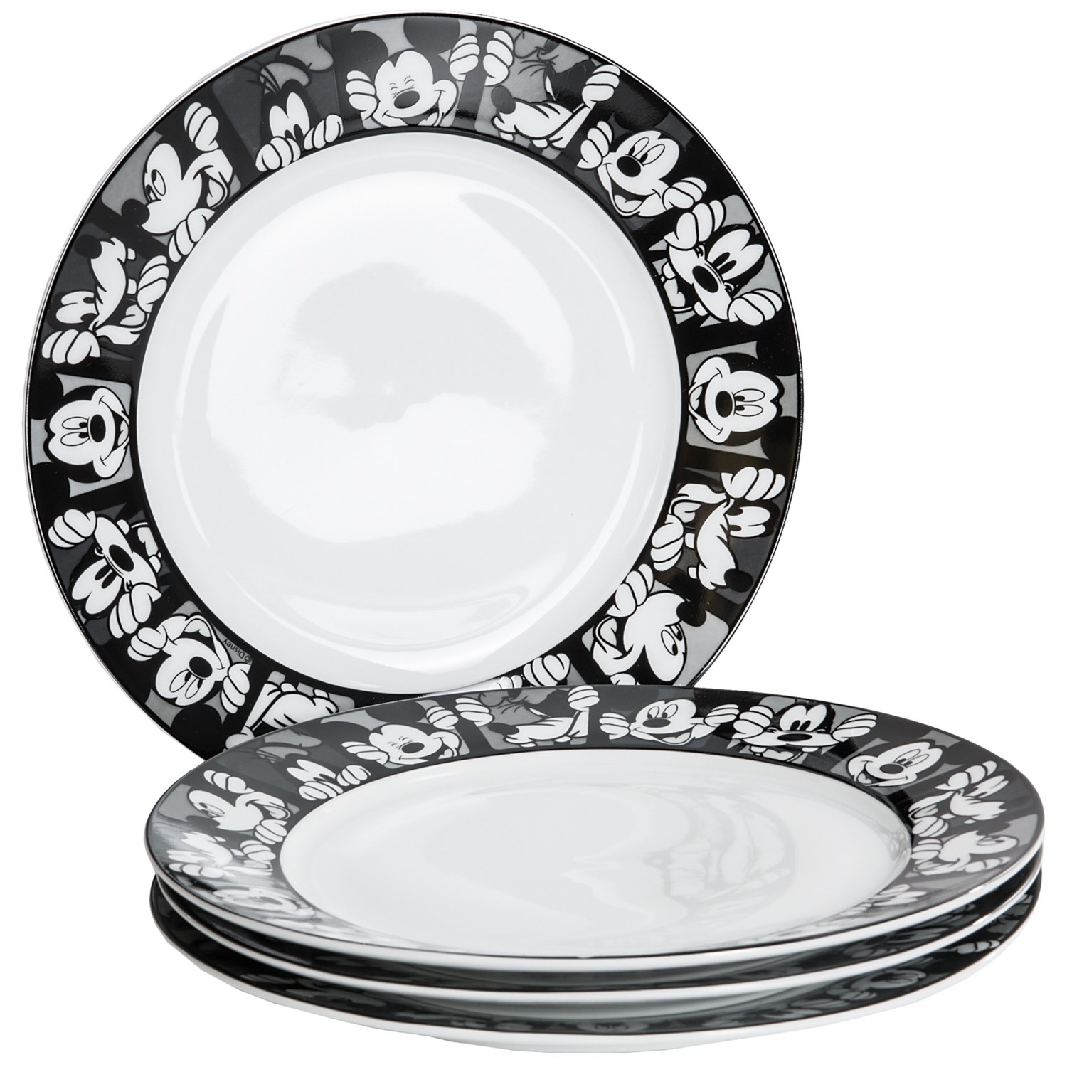 Disney Mickey Grid Porcelain Salad Plates Set of 4 Save 77