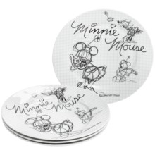 Disney Sketch Book Porcelain Salad Plates - Set of 4 in Minnie - Overstock