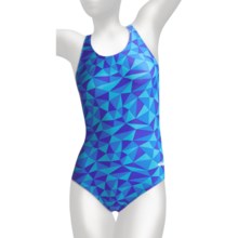 Dolfin Competition Suit - 1-Piece, HP Racerback (For Women) in Rubix Blue - Closeouts
