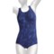 Dolfin Ocean Aquashape Conservative Swimsuit - 1-Piece, Chloroban, UPF 50 (For Women) in Palmetto Blue