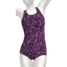 Dolfin Ocean Aquashape Lap Swimsuit - Clap Back, UPF 50+, 1-Piece (For Women) in Palmetto Magenta - Closeouts