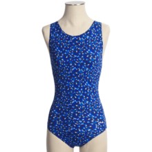 Dolfin Ocean Aquashape Lap Swimsuit - UPF 50+, 1-Piece (For Women) in Flora Blue - Closeouts