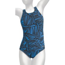 Dolfin Ocean Aquashape Lap Swimsuit - UPF 50+, 1-Piece (For Women) in Grafika Blue - Closeouts