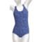 Dolfin Ocean Aquashape Swimsuit - UPF 50+, Conservative Scoop Back, 1-Piece (For Women) in Flora Blue