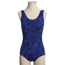Dolfin Ocean Aquashape Swimsuit - UPF 50+, Conservative Scoop Back, 1-Piece (For Women) in Palmetto Blue - Closeouts