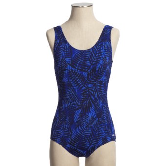 Dolfin Ocean Aquashape Swimsuit - UPF 50+, Conservative Scoop Back, 1-Piece (For Women) in Palmetto Blue