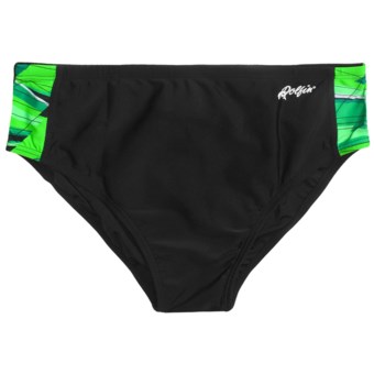 Dolfin Print Racer Brief Swimsuit (For Men) in Green