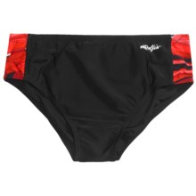 Dolfin Print Racer Brief Swimsuit (For Men) in Red - Closeouts