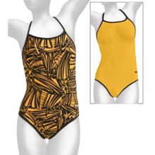 Dolfin Reversible Competition Swimsuit - Chloroban®, Cross Back, 1-Piece (For Women) in Grafika Gold - Closeouts