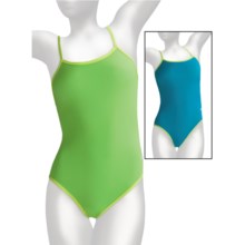 Dolfin Solid Competition Swimsuit - 1-Piece, Cross Back (For Women) in Lime/Turquoise - Closeouts