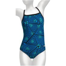 Dolfin Square-Neck Competition Swimsuit - 1-Piece (For Women) in Sonic Blue - Closeouts