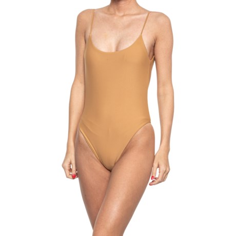 Amuse Society Domino One-Piece Swimsuit (For Women) - MOCHA (L )