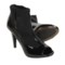 Donald J Pliner Zona Ankle Boots - Peep Toe (For Women) in Black/Black