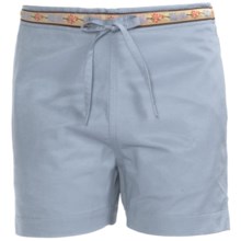 Donna Nicole Drawstring Waist Shorts (For Little Girls) in Summer Blue - Closeouts