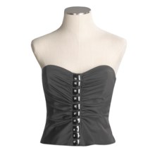 Donna Ricco Collection Bustier Stretch Taffeta Bustier with Faceted Jet Trim (For Women) in Black - Closeouts