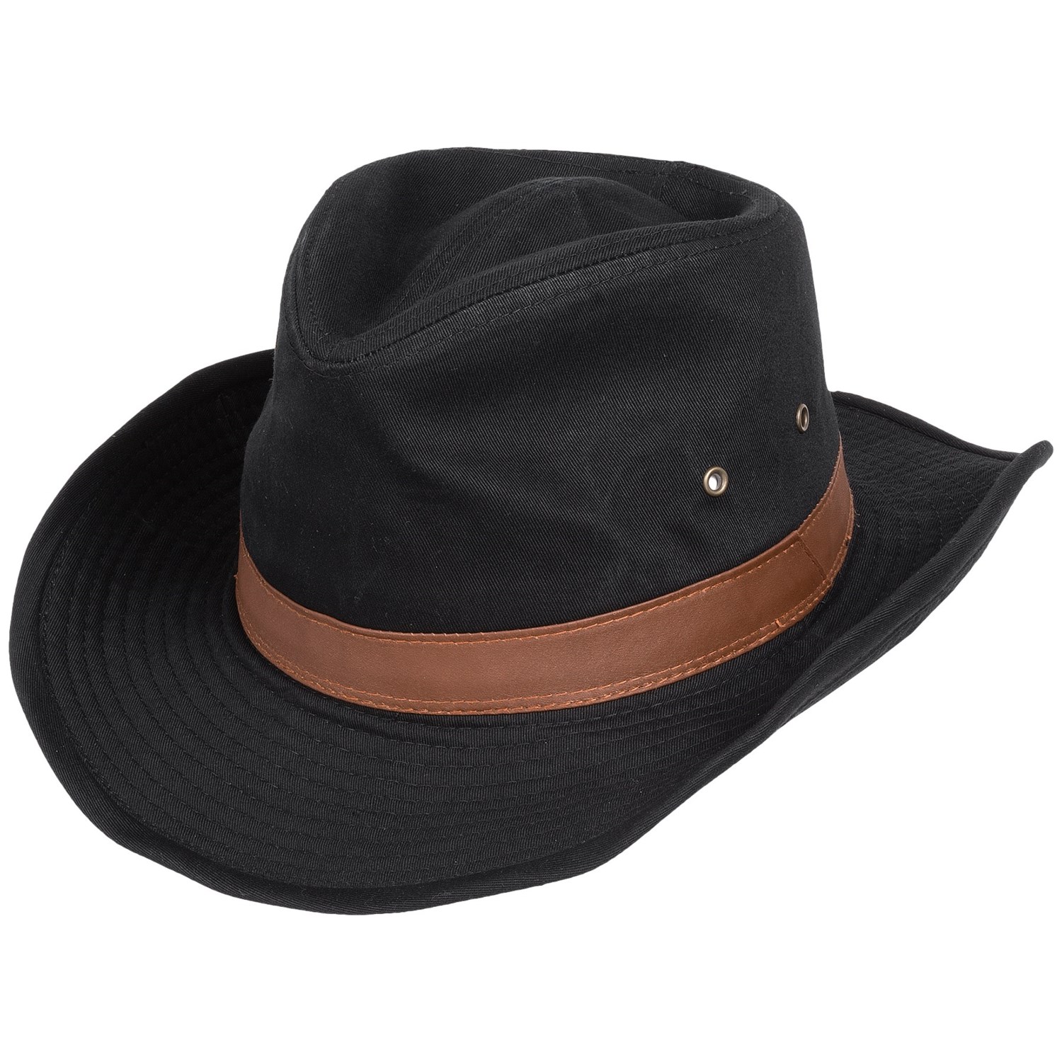 dorfman pacific authentic twill outback hat for men and women in black~p~9902y_01~1500