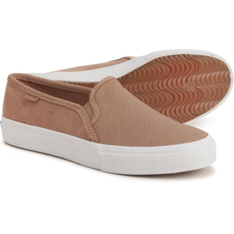 Keds Double Decker Sneakers - Slip-Ons, Suede (For Women) - TAUPE (10 )