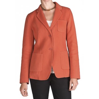 Double-Faced Wool Blazer (For Women) in Orange