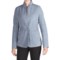 Double-Faced Wool Jacket - Satin Trim (For Women) in Blue