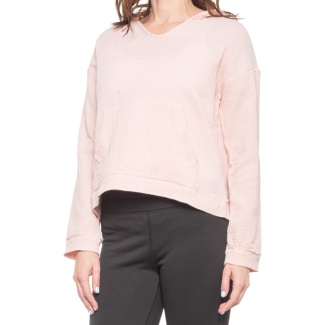 CandC California Double-Gauze Cotton Hoodie (For Women) - SEPIA ROSE (L )