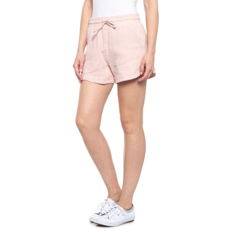 CandC California Double Gauze Dolphin Hem Shorts (For Women) - SEPIA ROSE (S )