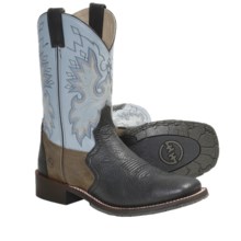 Double H Black Ice Boots - Square Toe, 11” (For Men) in Black/Light Blue - Closeouts