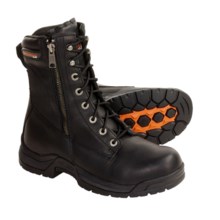 Double H Brown Double-Zip Biker Boots- Lace-Ups (For Men) in Black - Closeouts
