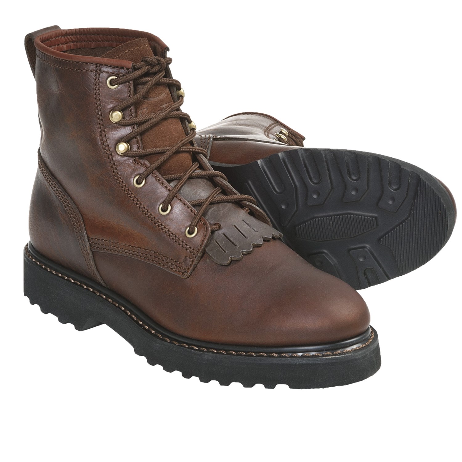 double h lace up work boots