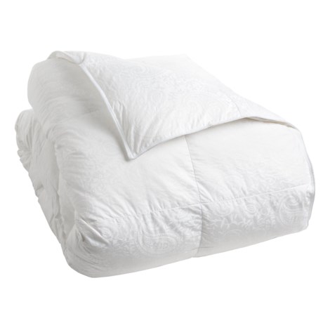 Down Inc. Premium White Duck Down Paisley Comforter Queen, Medium Weight