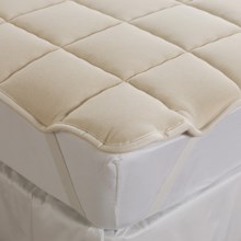 DownTown Mattress Pad - Queen, Merino Wool Fill, Anchor Bands in Ecru - Closeouts
