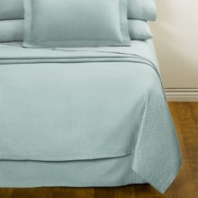 DownTown Paula Matelasse Bed Skirt - Queen, Mercerized Cotton in Aqua - Closeouts