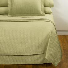 DownTown Paula Matelasse Bed Skirt - Queen, Mercerized Cotton in Moss - Closeouts