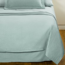 DownTown Paula Matelasse Coverlet - King, Mercerized Cotton in Aqua - Closeouts