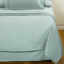 DownTown Paula Matelasse Coverlet - Queen, Mercerized Cotton in Aqua - Closeouts