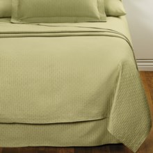 DownTown Paula Matelasse Coverlet - Twin, Mercerized Cotton in Moss - Closeouts
