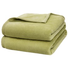 DownTown Plush Blanket - Cotton-Rayon, King in Leaf Green - Closeouts