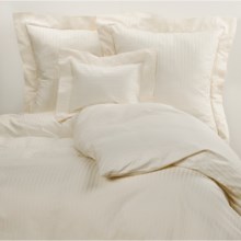 DownTown Regal II 400 TC Jacquard Stripe Euro Pillow Sham Set - 400 TC Egyptian Cotton in Ivory - Closeouts