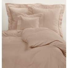 DownTown Regal II Jacquard Stripe Duvet Cover - 400 TC Egyptian Cotton, Super Queen in Taupe - Closeouts