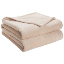 DownTown Shangri-La Plush Blanket - Queen, Cotton-Rayon in Petal - Closeouts