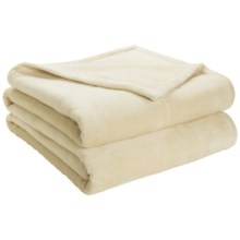 DownTown Shangri-La Plush Blanket - Twin, Cotton-Rayon in Butter - Closeouts