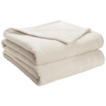 DownTown Shangri-La Plush Blanket - Twin, Cotton-Rayon in Cream - Closeouts