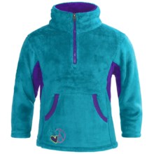 Dragonflies Maddie Cozy Fleece Jacket -Zip Neck (For Little Girls) in Turquoise Radiance/Purple Berry - Closeouts