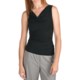 Drape Neck Suit Shell - Side Ruching, Sleeveless (For Women)