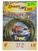 Dream Cast Fast Forward Trout Tapered Leader - 9’, 1-7x, 3-Pack