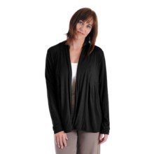 Dreamsacks Bella Gathered Wrap Cardigan Sweater (For Women) in Black - Closeouts