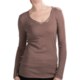 Dylan by True Grit Bugle-Bead T-Shirt - V-Neck, Long Sleeve (For Women)