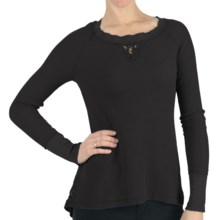Dylan by True Grit Chenille Lace Thermal Shirt - Long Raglan Sleeve (For Women) in Charcoal Black - Closeouts