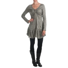Dylan by True Grit Crinkle-Knit Dress - Lace Trim, Long Sleeve (For Women) in Flannel - Closeouts