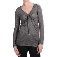 Dylan by True Grit Crinkle Knit Shirt - Lace Trim, Long Sleeve (For Women) in Flannel - Closeouts